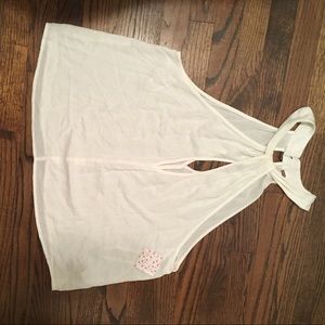 Free People white Keyhole Top